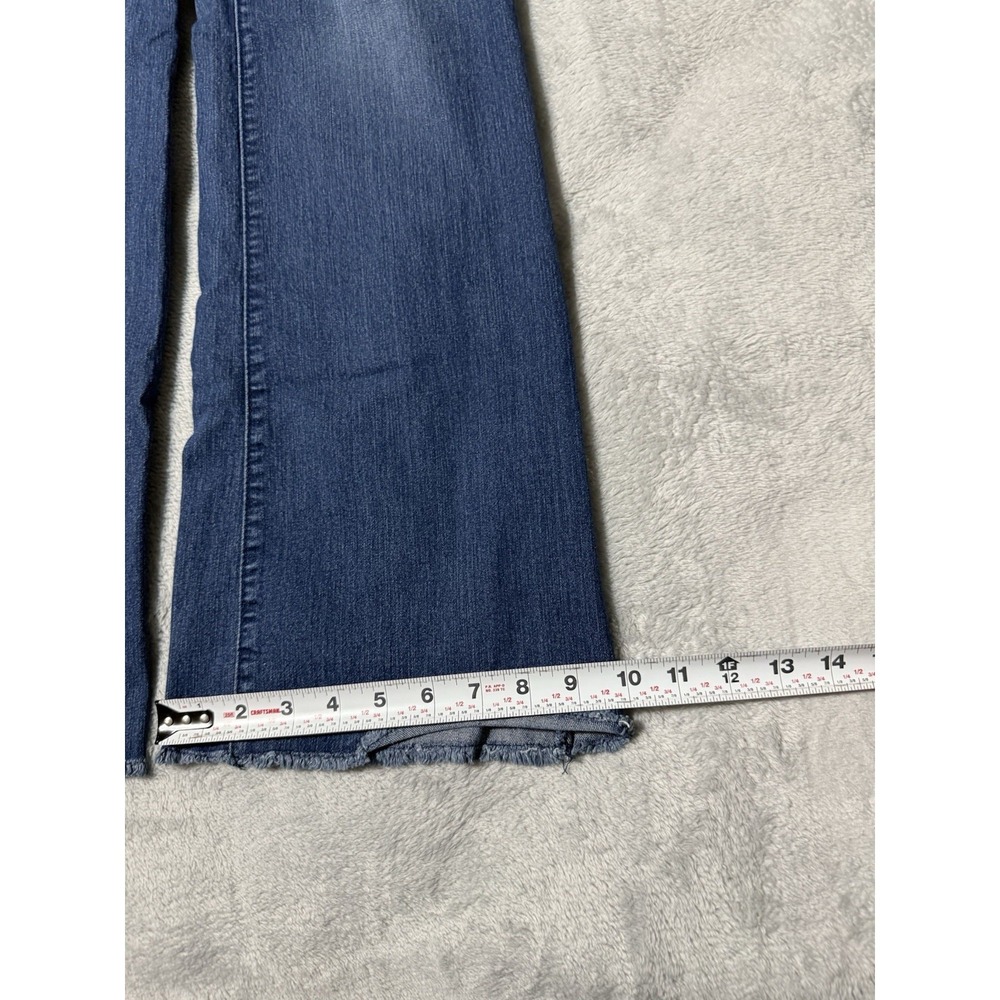 Democracy Jeans Womens 10 Denim Blue Fray Flare Medium Wash 30x29.5 - Picture 2 of 9